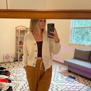 Cozy White Button-Up Cardigan